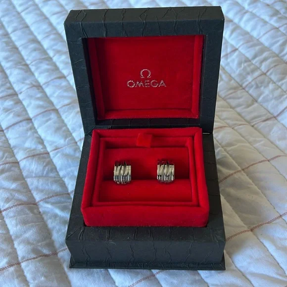 Omega Aqua stainless steel cufflinks - Picture 1 of 3
